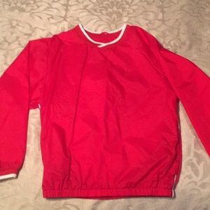 Boys Nylon Pullover- Youth L - Red